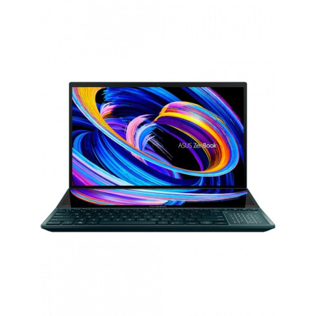 Ноутбук ASUS ZenBook Pro Duo UX582HM-H2069, 15.6" (3840x2160) OLED сенсорный + ScreenPad Plus 14" (3840x1100) IPS/Intel Core i7-11800H/16ГБ DDR4/1ТБ SSD/GeForce RTX 3060 6ГБ/Без ОС, синий [90NB0V11-M003T0]