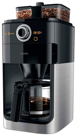 Кофеварка Philips HD7769 Grind & Brew, черный/металлик
