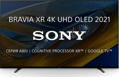 Телевизор Sony XR-77A80J 2021 HDR, черный титан