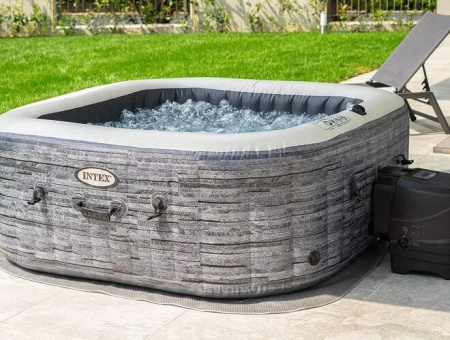 СПА-бассейн Intex 28452 196х71см "Greystone Deluxe" 1098л, квадратный, аэромассаж СПА-бассейн Intex 28452 196х71см "Greystone Deluxe" 1098л, квадратный, аэромассаж
