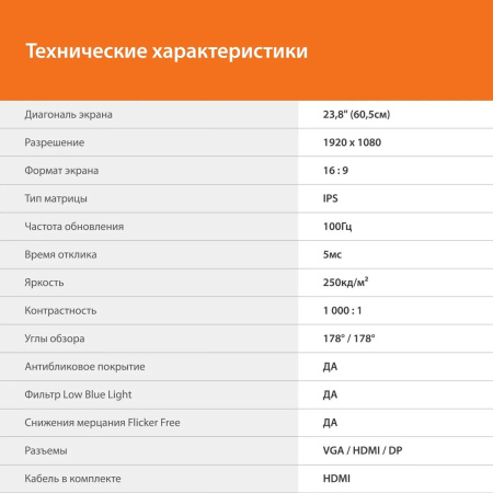 Монитор SunWind 23.8" SM-24FI221 FHD IPS LED черный
