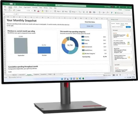 Монитор Lenovo 27" ThinkVision P27h-30 2560x1440 IPS LED черный