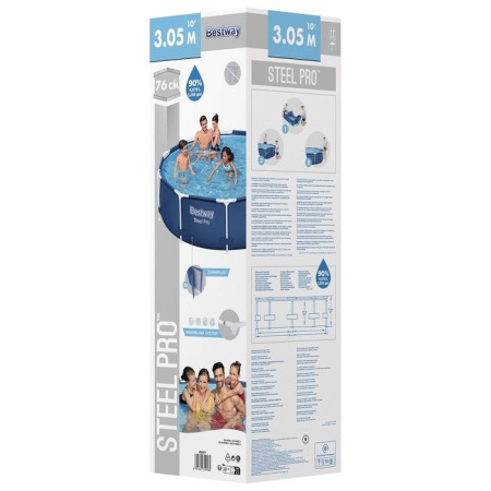 Бассейн каркасный Steel Pro, 305 х 76 см, 56677 Bestway Бассейн каркасный Steel Pro, 305 х 76 см, 56677 Bestway