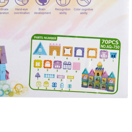 Магнитный конструктор «Замок», 70 деталей