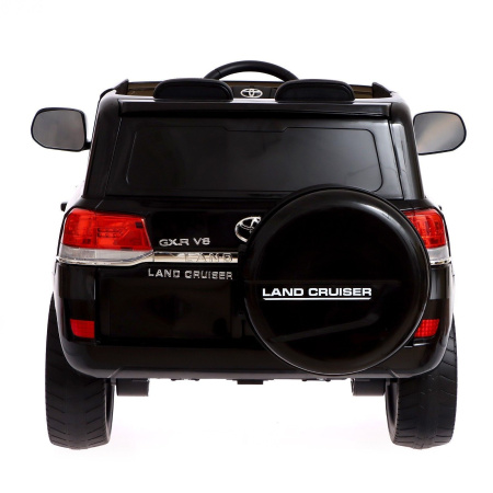 Электромобиль TOYOTA LAND CRUISER, EVA колёса, кожаное сидение, цвет чёрный