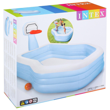 Игровой центр «Семейный», с баскетбольным кольцом + мяч,  57183NP INTEX Игровой центр «Семейный», с баскетбольным кольцом + мяч,  57183NP INTEX