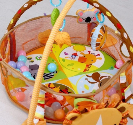 Развивающий коврик «Бонифаций», 3 в 1, игрушки, 30 цв. шаров
