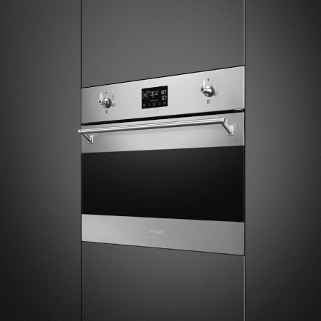 Компактный духовой шкаф с пароваркой Smeg SO4302S3X