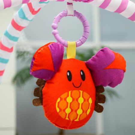 Развивающий коврик «Ежик на прогулке», с дугами и подушечкой