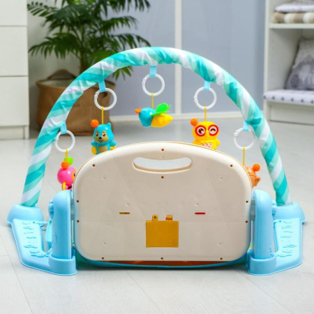 Развивающий коврик «Жирафик», с пианино, голубой