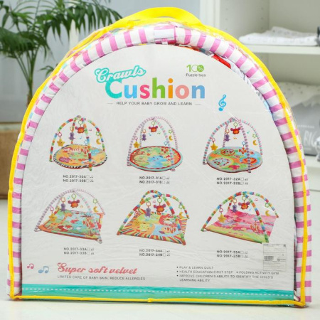 Развивающий коврик «Ежик на прогулке», с дугами и подушечкой